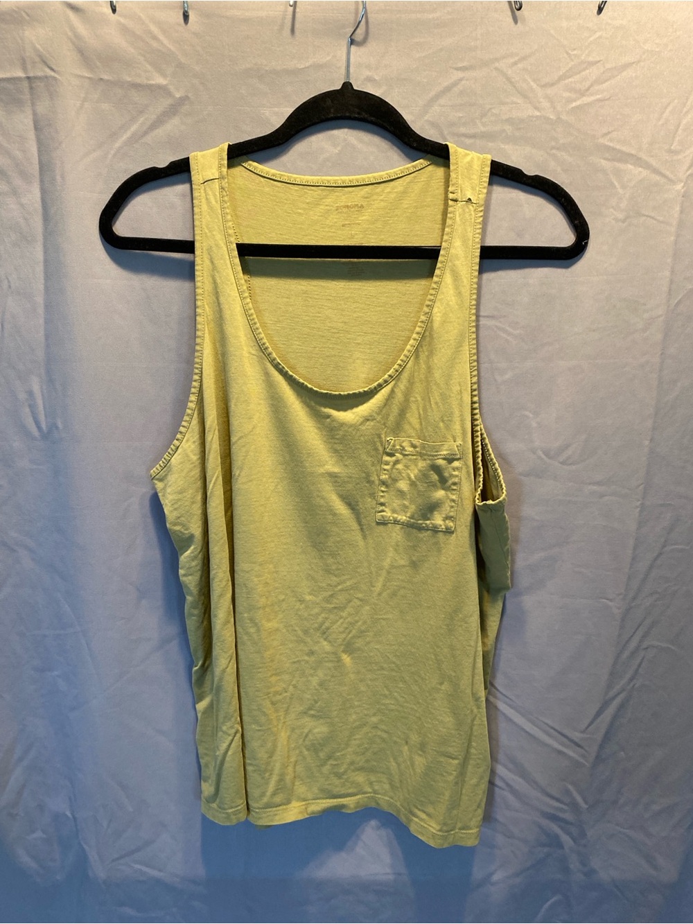 Sonoma Lemon Yellow Scoop Neck Tank with Chest Pocket